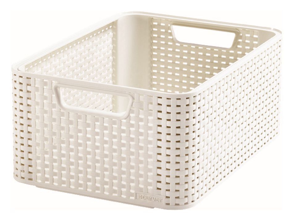 Plastikinis krepšys CURVER RATTAN STYLE, M, baltos sp., 39 x 29 x h17 cm, 18 l-0