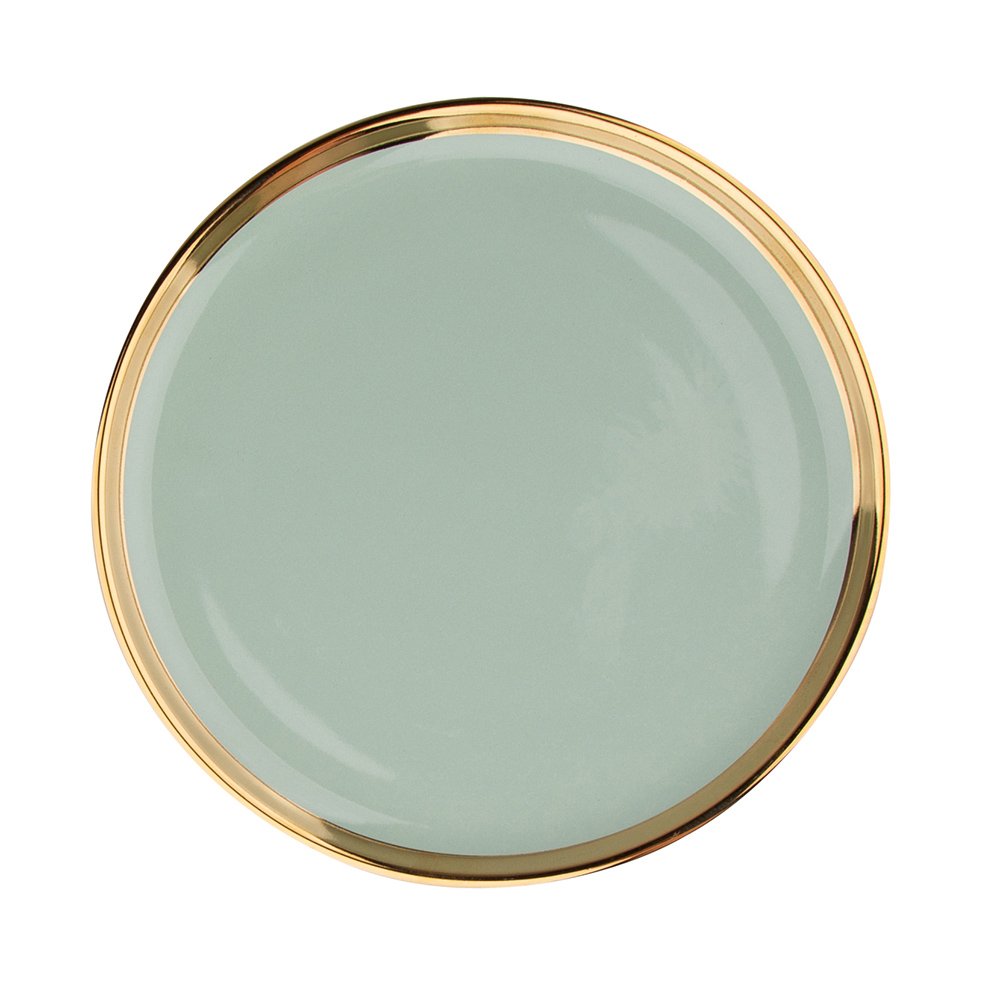 Porcelianinė desertinė lėkštė Aurora Gold NBC, šv. žalios sp., ø 20 cm