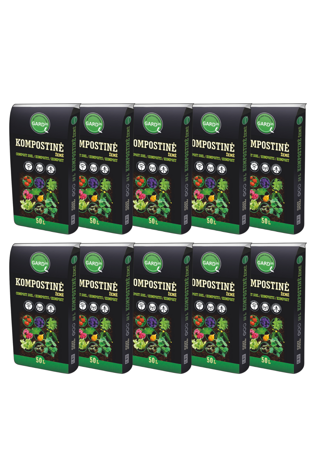 Kompostinė žemė GARDIN, 50 l, 10 vnt.-0