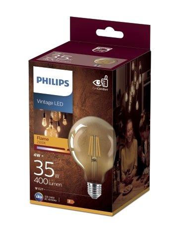 Dekoratyvinė LED lemputė PHILIPS VINTAGE GOLD, E27, G93, 2500 K, 4W (=35W), 400 lm, NON-DIM - 2