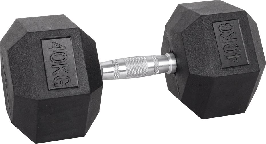 Šešiakampis hantelis inSPORTline Hexsteel 40 kg-0