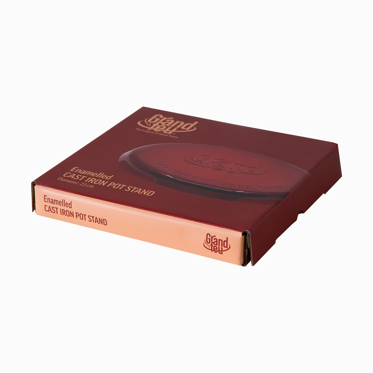 Ketaus padėkliukas GRAND FEU, emaliuotas, raudonos sp., 23 cm - 3