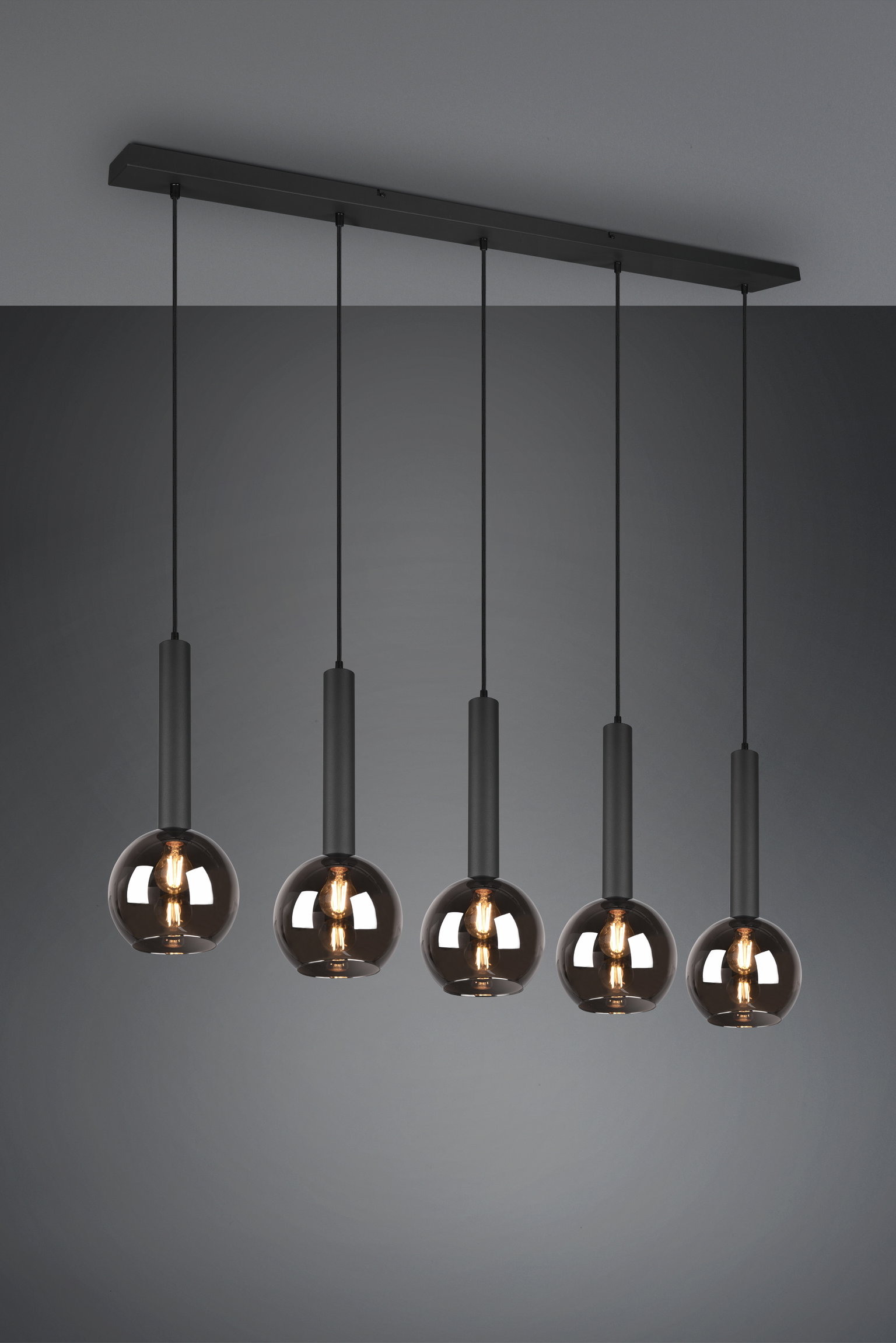 Pakabinamas šviestuvas TRIO CLAYTON, 5 x E27, max 28W, juodos sp., 115 x20 x h150 cm - 7