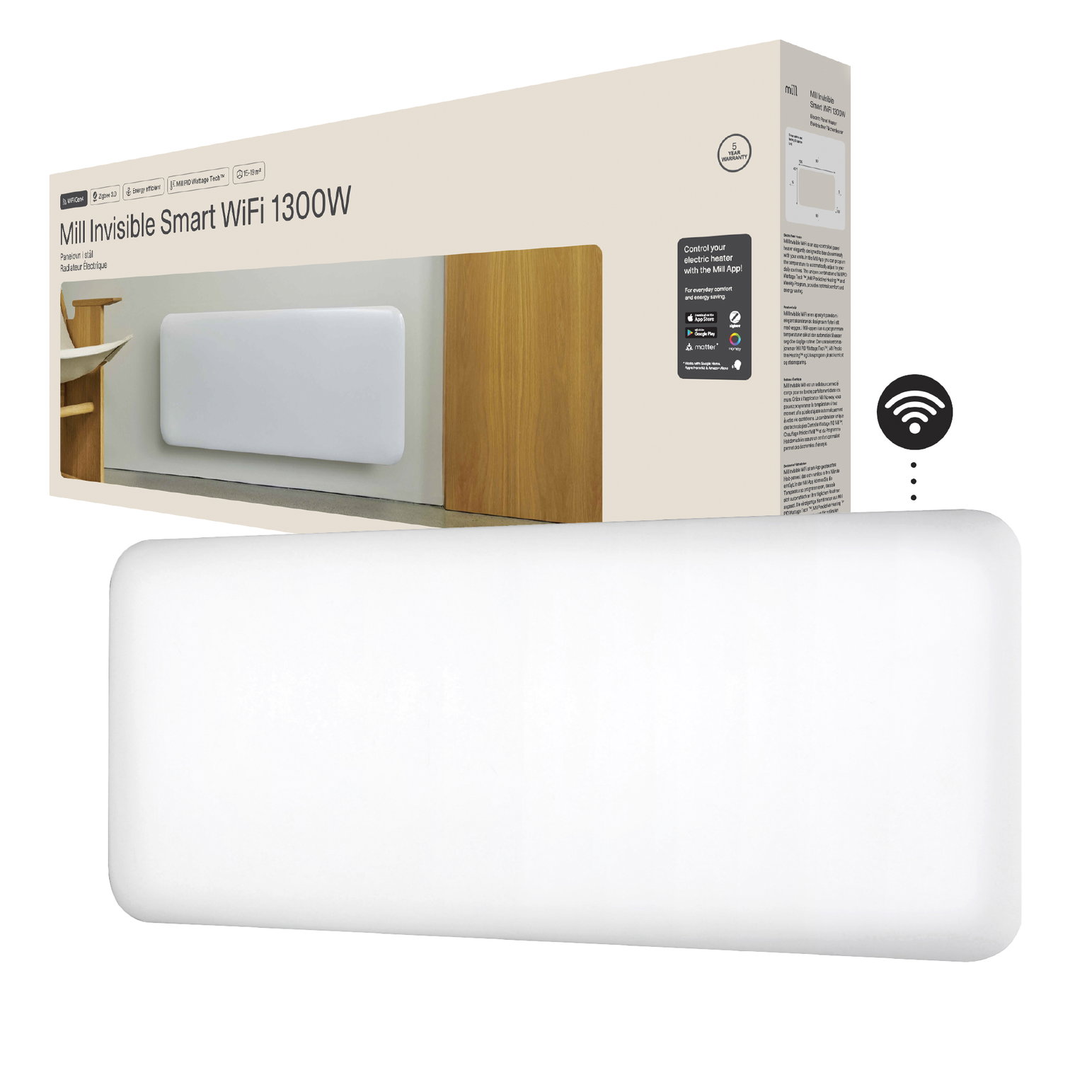 Konvekcinis šildytuvas MILL PA1300WIFI4 1300W Baltas-0