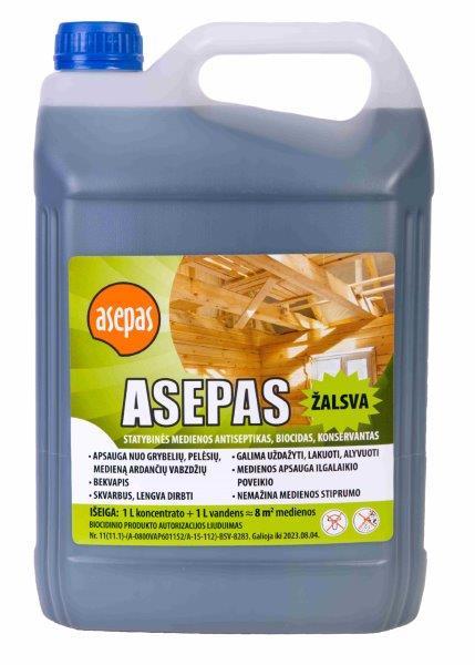 Universalus medienos antiseptikas - impregnantas „Asepas“, 1:1 žalias, 5L-0