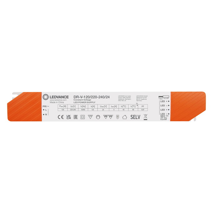 LED transformatorius LEDVANCE DR, IP20, 120 W, įėjimas AC220-240V, išėjimas DC24V-1