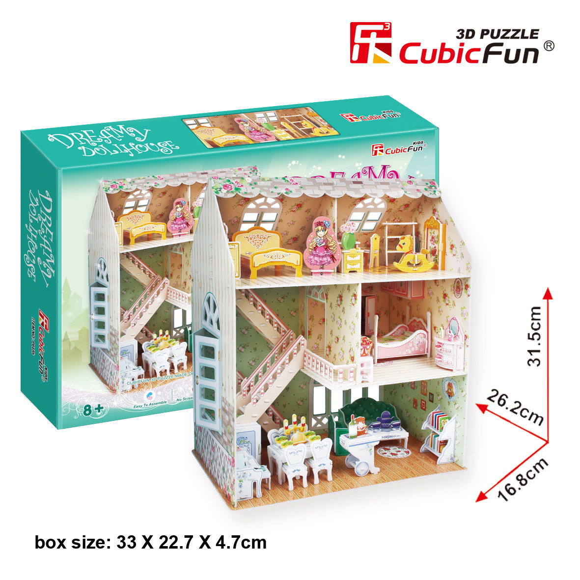 3D CUBICFUN  dėlionė (vidutinė) Lėlių namas - 2