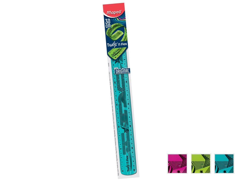 Liniuotė MAPED TWIST N FLEX, įv. spalvų, 30 cm-1