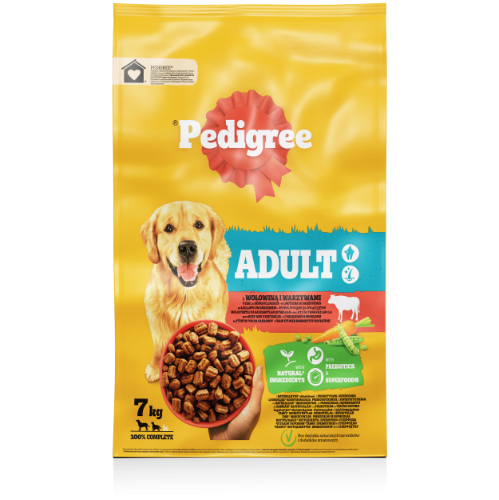 Sausas šunų ėdalas PEDIGREE, su jautiena ir daržovėmis, 7 kg-0