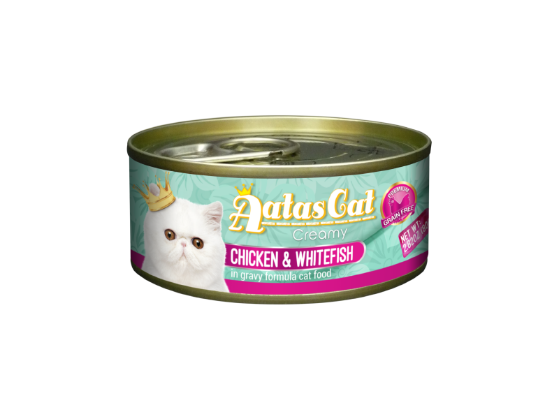 Konservuotas ėdalas katėms Aatas Cat Creamy Chicken&Whitefish, 80 g