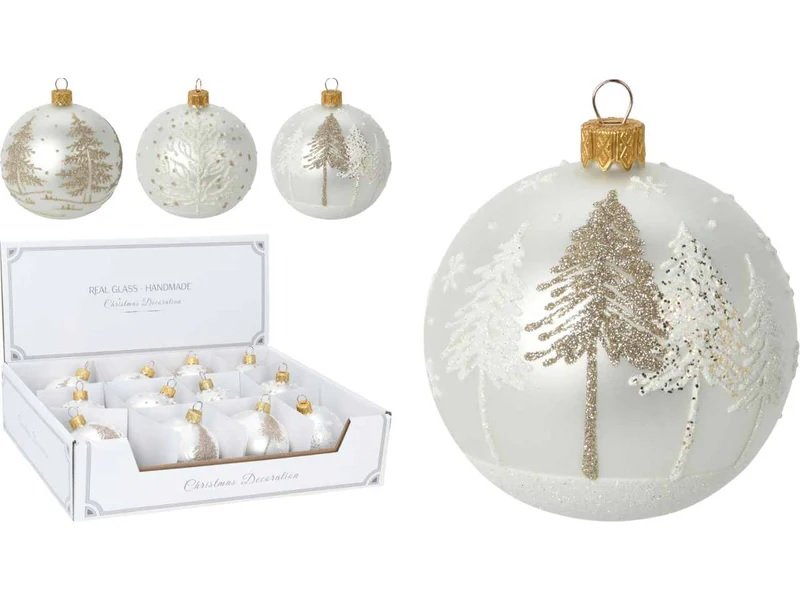 Pakabinamų kalėdinių dekoracijų rinkinys SNOWFLAKE, sidabrinės sp., 7,5 x 7,5 cm, 4 vnt