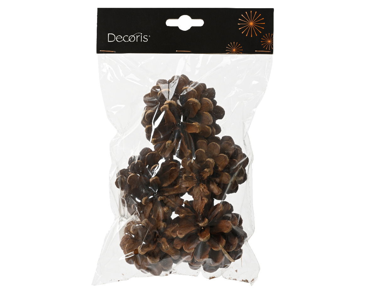 Kalėdinė dekoracija DECORIS Pinecone, rudos sp., 15 x 2 x 15 cm, 5 vnt-0