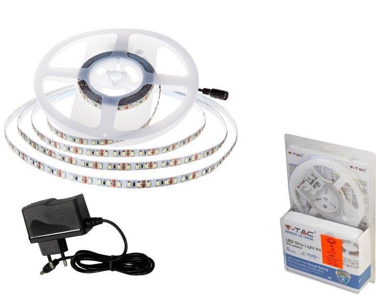 LED juostos rinkinys V-TAC, 18 W, 1500 lm, IP20, 5 m, 60 LED/m, šaltai baltos sp.
