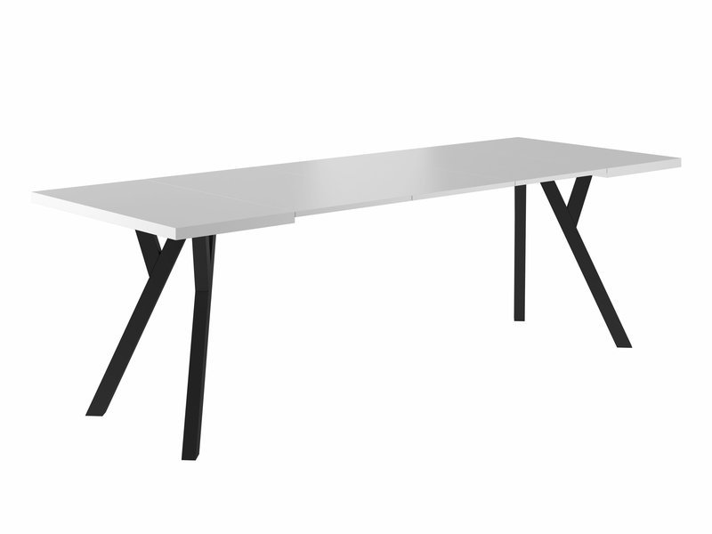Valgomojo stalas MERLIN, 90 x 90 cm, balta/juoda
