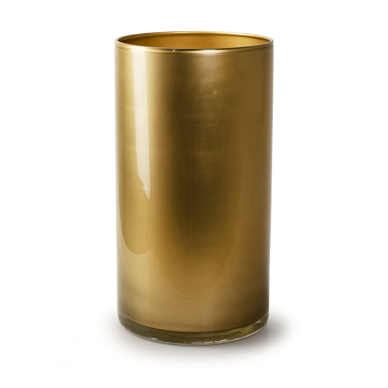 Stiklinė vaza ARTHUR, cilindro formos, auksinės sp., 15 x 30 cm