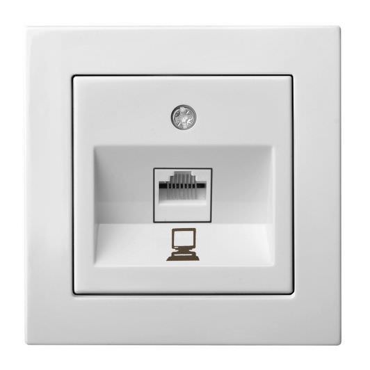 Kompiuterio lizdas be rėmelio EPSILON, 1 x RJ45, baltos sp.-0