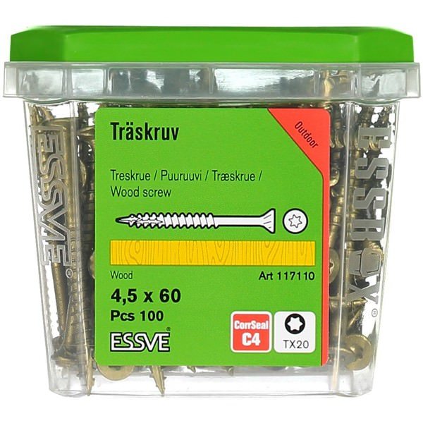 Medsraigčiai ESSVE ESSDRIVE Corrseal, 4,5 x 60 mm, skirti lauko darbams, 100 vnt.-0