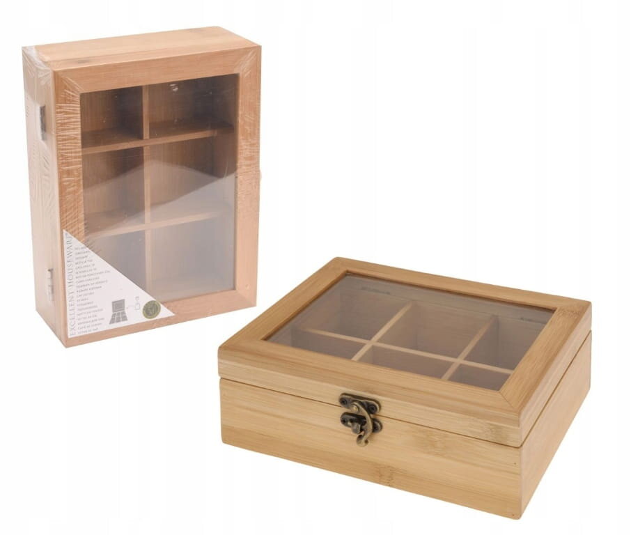 Dekoratyvinė medinė dėžutė TEA BOX, 21 x 16 x 7,8 cm-0
