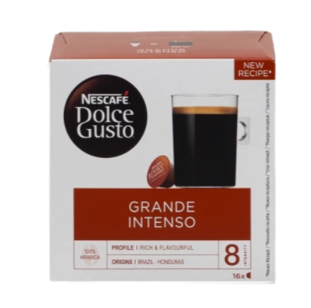 Kavos kapsulės NESCAFE DOLCE GUSTO CAFE GRANDE INTENSO, 16 kapsulių, 132,8 g