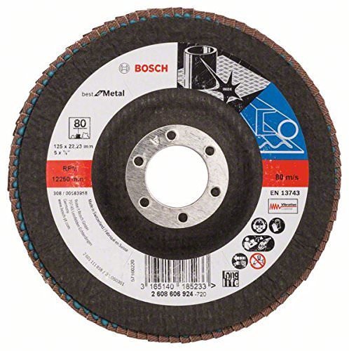 Žiedlapinis šlifavimo diskas BOSCH X571, 125 x 22,23 mm, K80