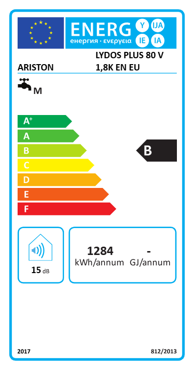 El. vandens šildytuvas ARISTON Lydos Plus 80 V, 75 l, vert., 1,8 kW - 2