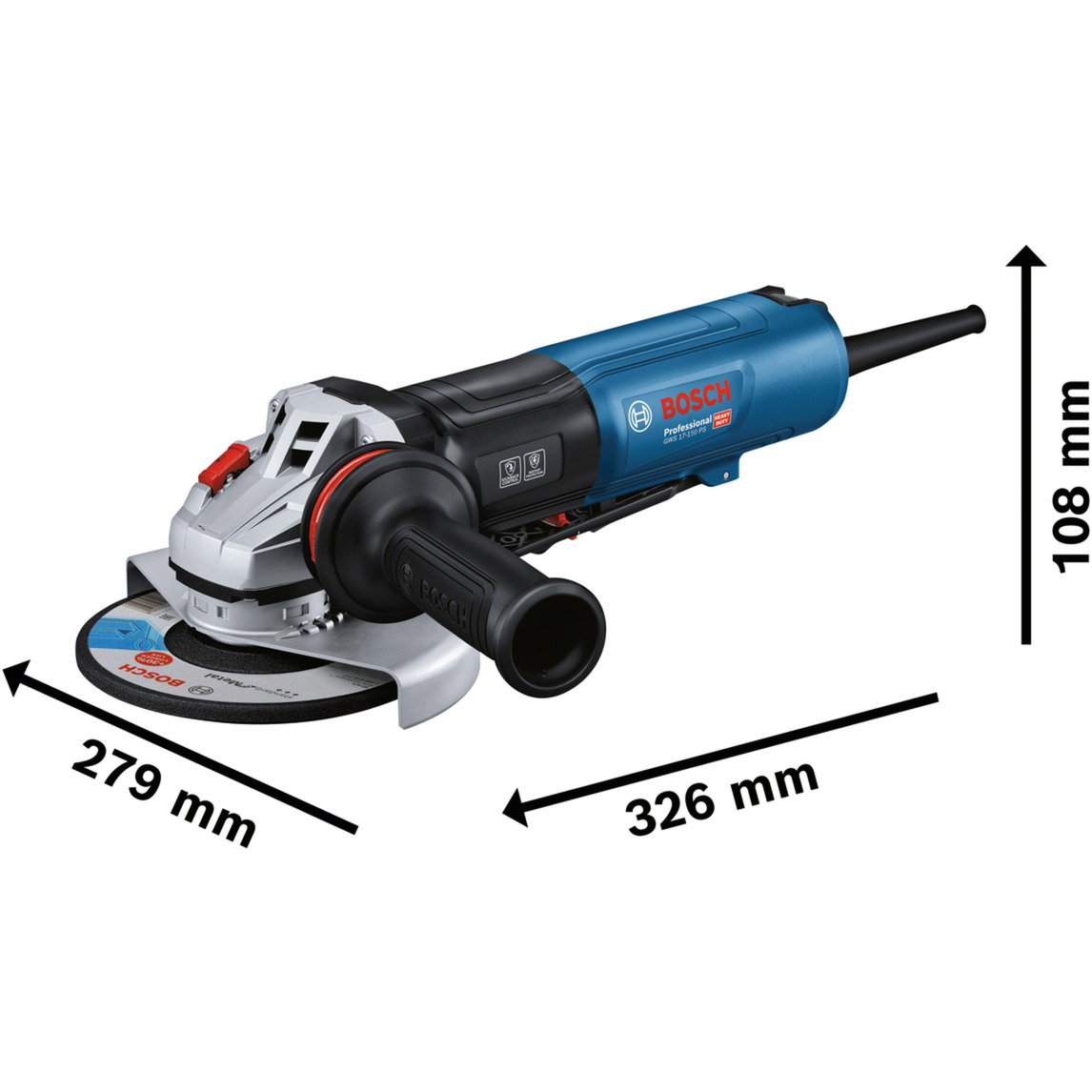 Elektrinis kampinis šlifuoklis BOSCH PRO GWS 17-150 PS, 1700 W-1