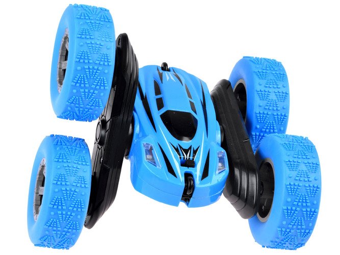 Akrobatinis automobilis su nuotolinio valdymo pultu, mėlynas - 3