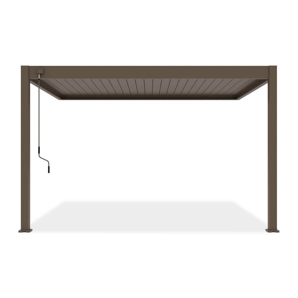 Pavėsinė Pergola ELEGANCE WALL 300x400x256 cm, Taupe, montuojama prie sienos - 5