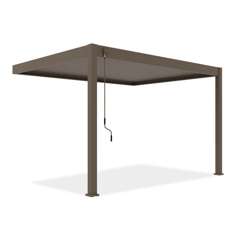Pavėsinė Pergola ELEGANCE WALL 300x400x256 cm, Taupe, montuojama prie sienos-0