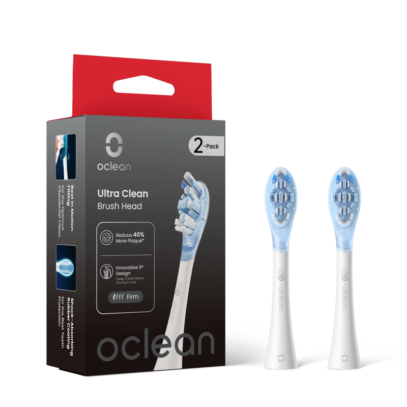 Pakaitinės galvutės OCLEAN Ultra Clean 2 vnt., kietos, baltos spalvos - 3