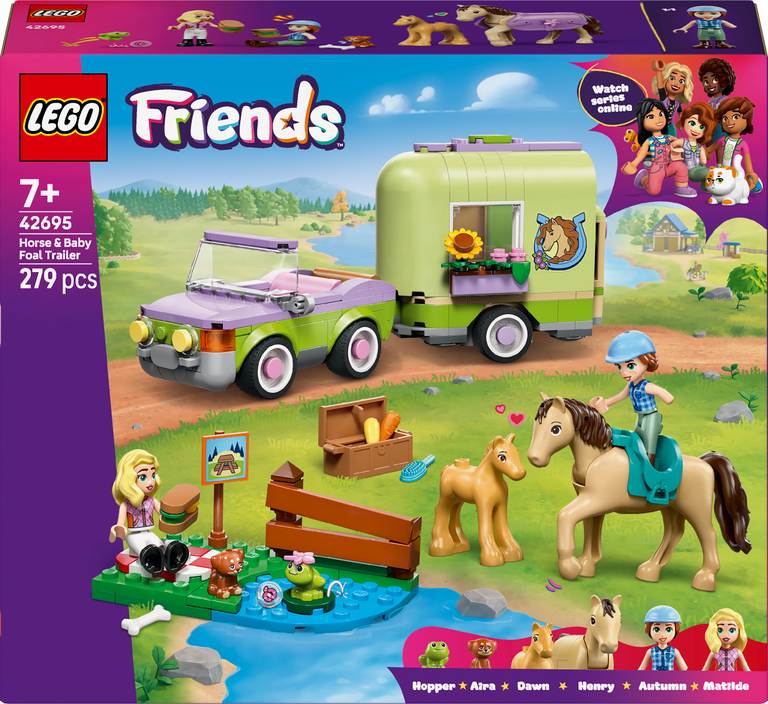 Konstruktorius LEGO Friends Horse & Baby Foal Trailer-0