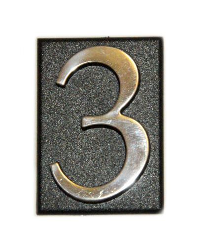 Buto numeris 3, 32 x 45, mm, plastikinis, chromo sp.-0