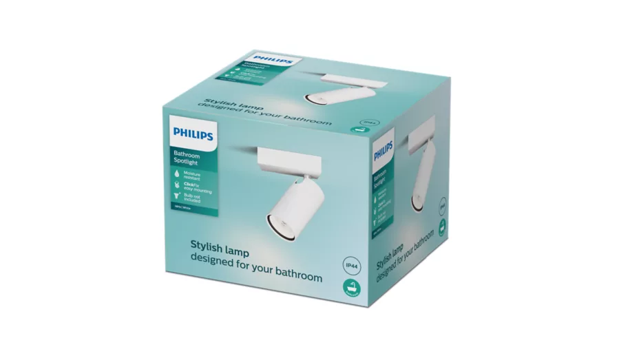 Taškinis LED šviestuvas PHILIPS IDRIS, IP44, 1xGU10, max 1x5W, baltos sp., 8,3x11x10cm - 3