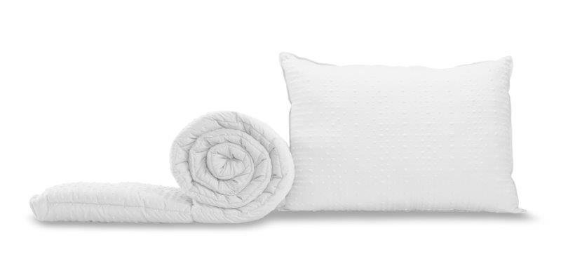 Antklodės ir pagalvės komplektas DORMEO Embossed, baltos sp., 140 x 200, 50 x 70 cm, 100 % PES