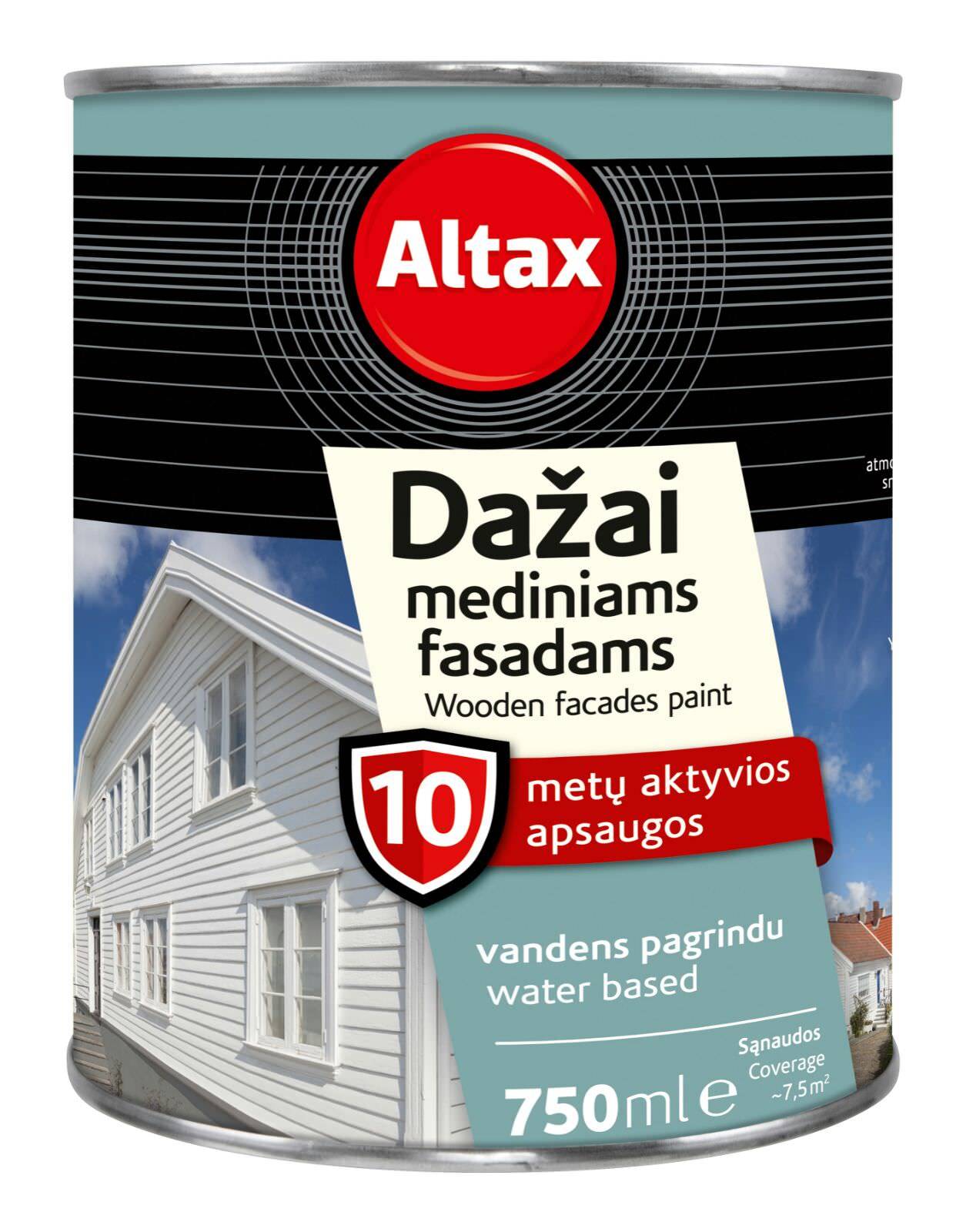 Medinių fasadų dažai ALTAX, žalios sp., 0,75 l-0