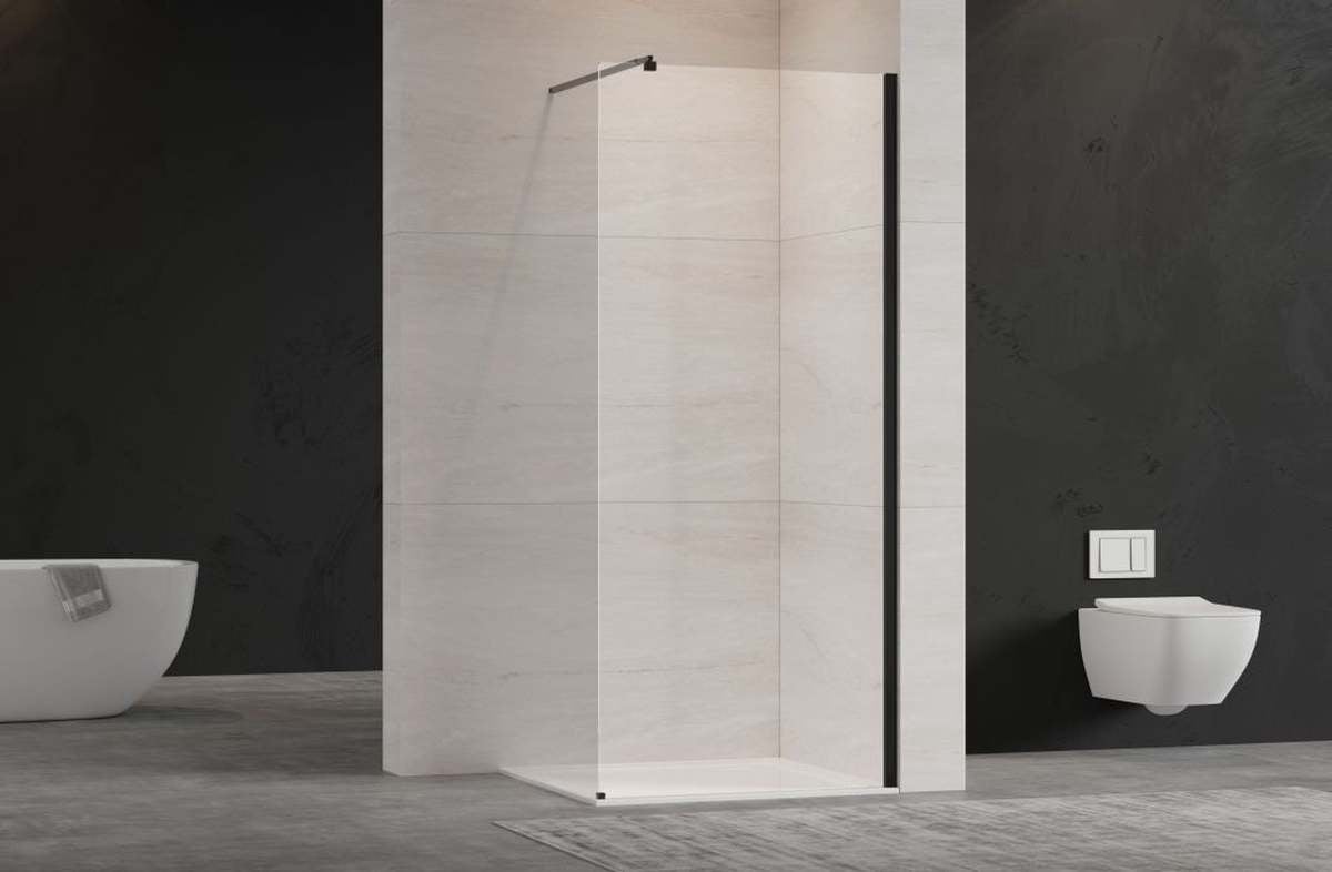 Dušo sienelė Invena, 110 cm x 200 cm, skaidri/juoda - 3