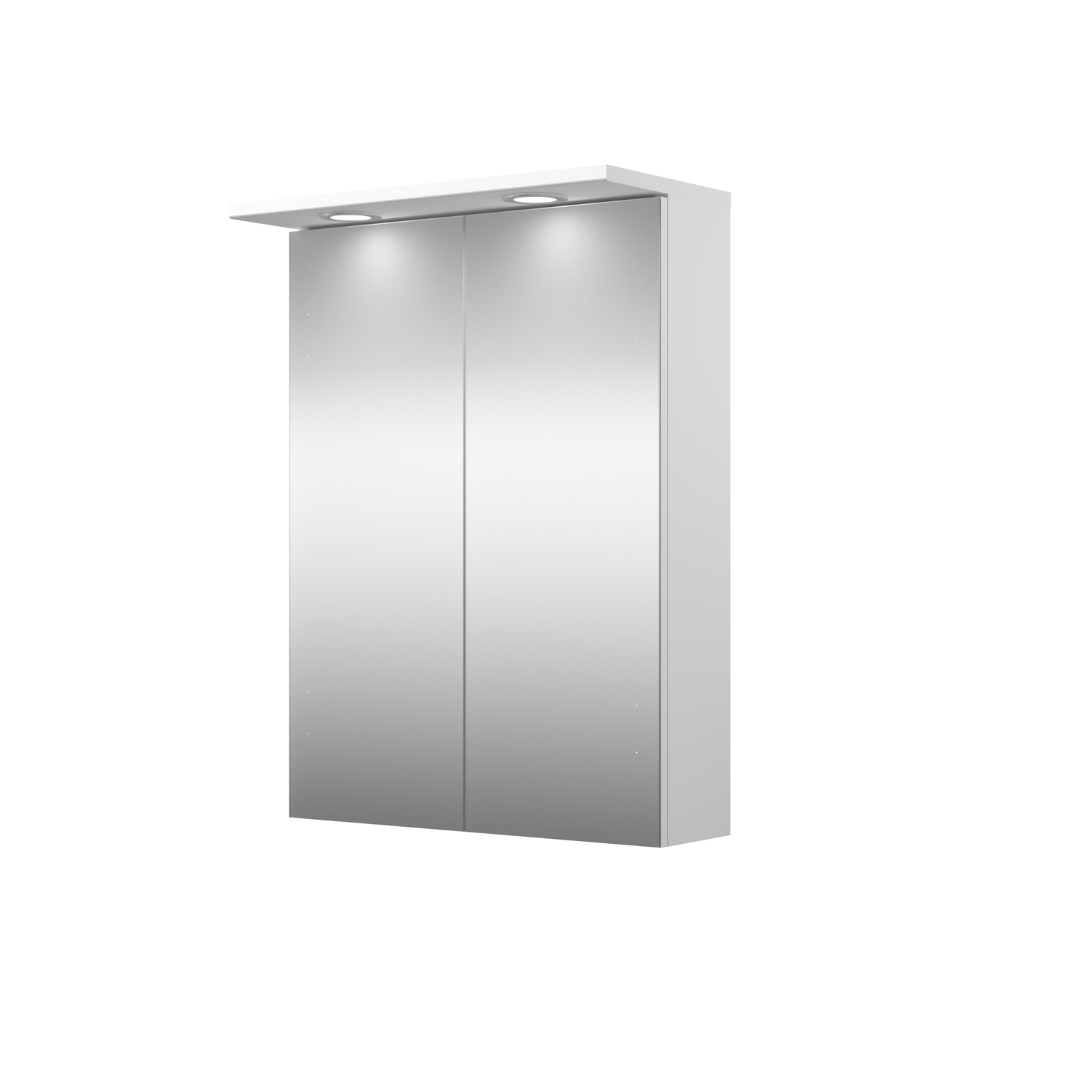 Vonios spintelė RB BATHROOM TETRA, su veidr., LED apšvietimu, baltos sp., 50 x 69 x 24 cm-0