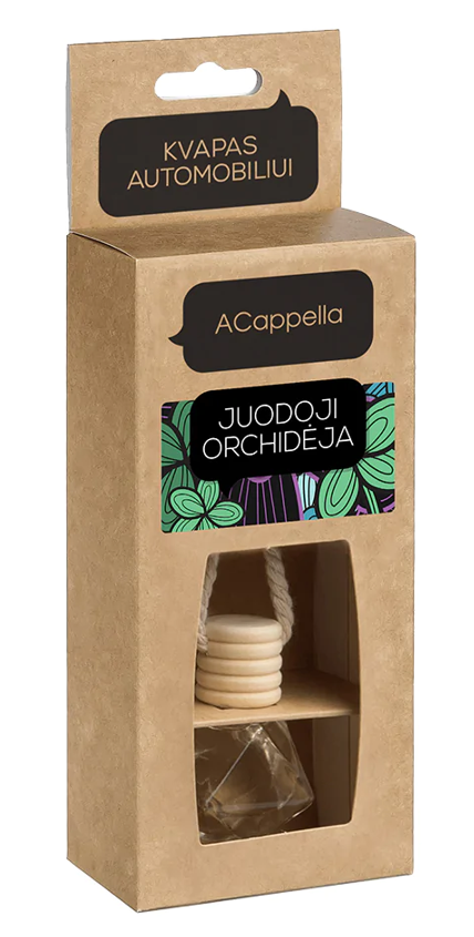 Automobilinis oro gaiviklis ACAPPELLA  Juodoji orchidėja, stiklinis daugiakampis, 7 ml