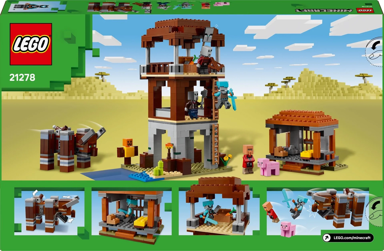 Konstruktorius LEGO® Minecraft The Pillager Outpost and Ravager, 21278 - 2