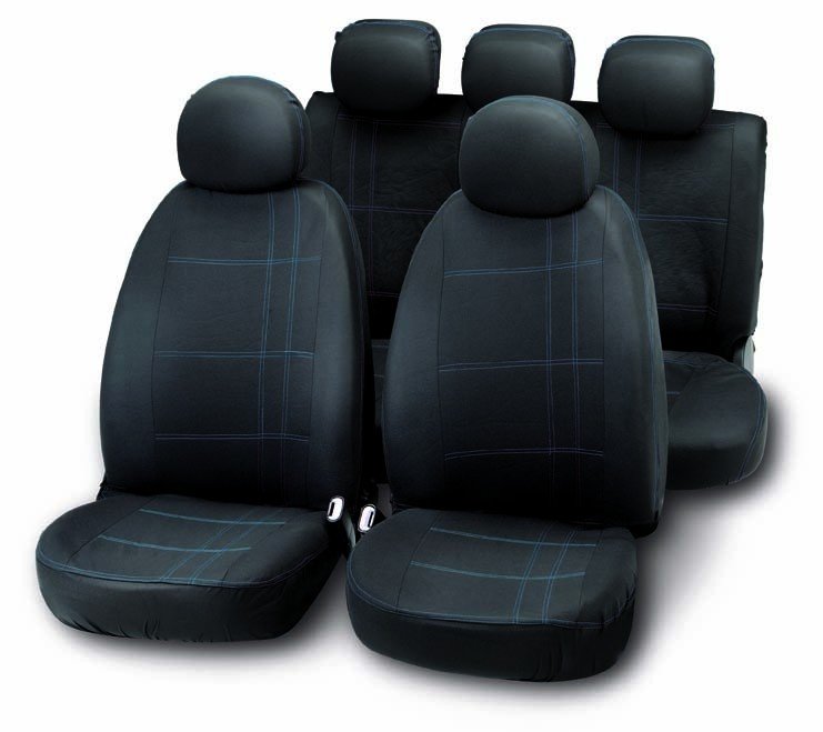 Sėdynių užvalkalai BOTTARY EMBROIDERY, su užtrauktuku, juodos/raudonos sp.
