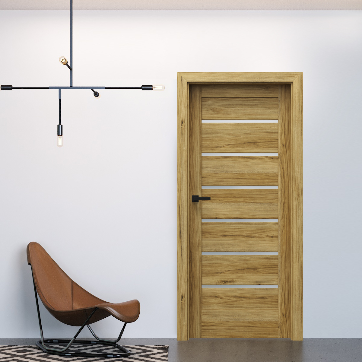 Vidaus durų varčia Verte Home, Katanijos ąžuolo sp., mat., 644 x 2030 x 40 mm, kairė-1