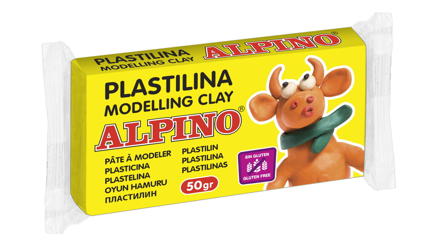 Plastilinas ALPINO, 50 g, geltonas-0