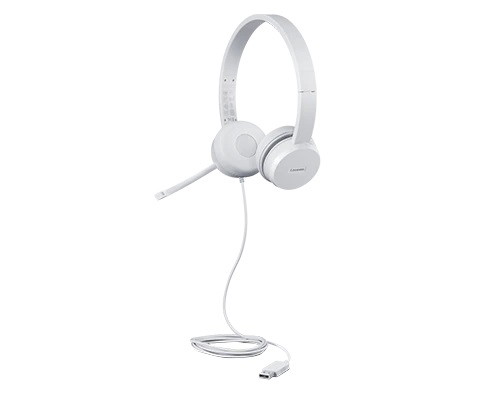 Laidinės ausinės Lenovo 110 Stereo, balta-0