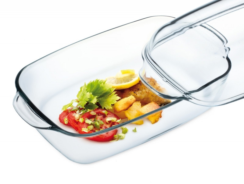 Stiklinis orkaitės indas su dangčiu SIMAX, stačiakampis, 3,2 L + 2,2 L-0