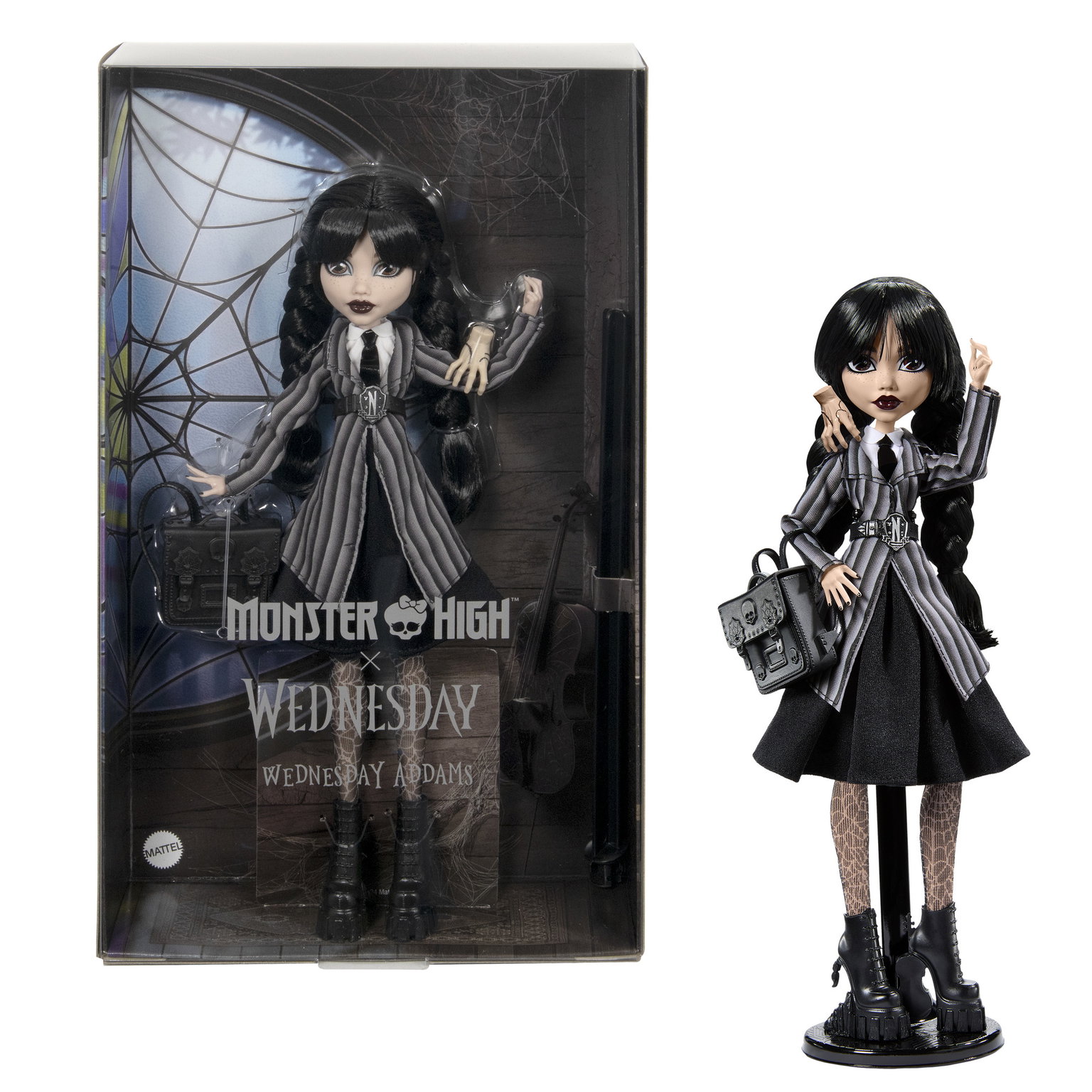 „Monster High X Wednesday“  lėlė Trečiadienė-0