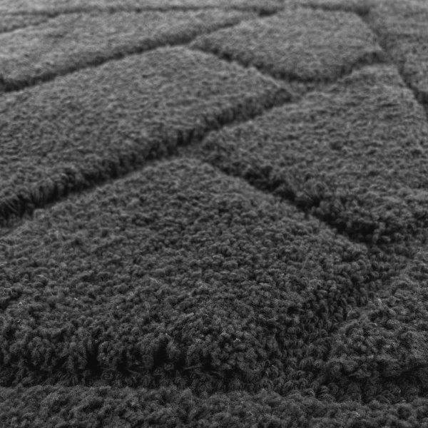 Vonios kilimėlis CREYA MEGANE, perdirbta medvilnė, tamsiai pilkos sp., 60 x 100 cm - 2