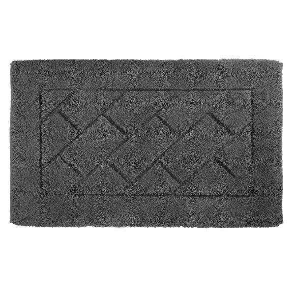 Vonios kilimėlis CREYA MEGANE, perdirbta medvilnė, tamsiai pilkos sp., 60 x 100 cm