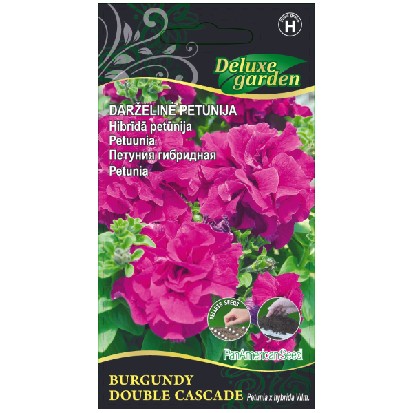 Darželinių petunijų sėklos DOUBLE CASCADE BURGUNDY, 8 vnt-0