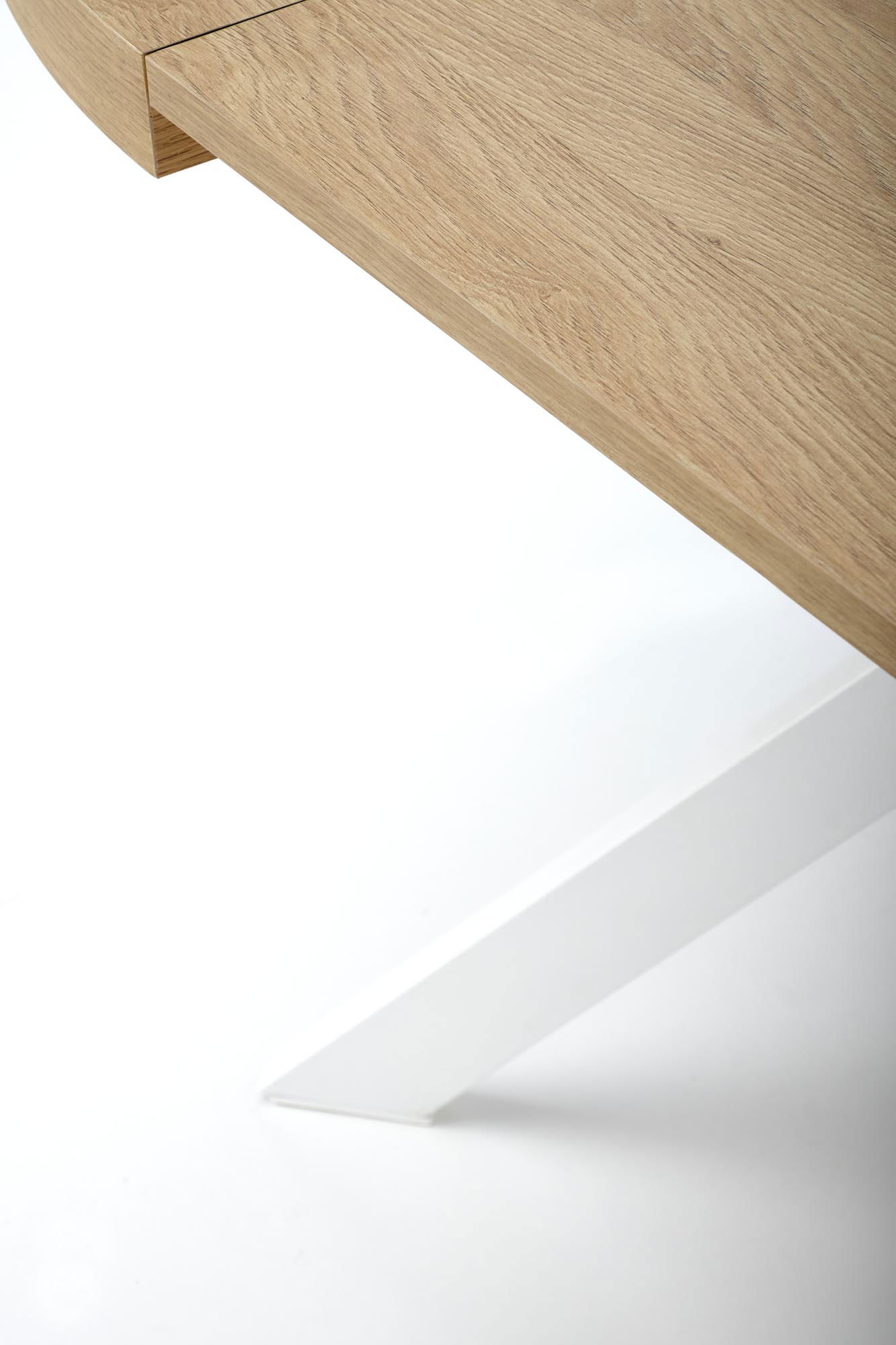 Išskleidžiamas valgomojo stalas PERONI, 100-250x100x75 cm, ąžuolo/balta-1