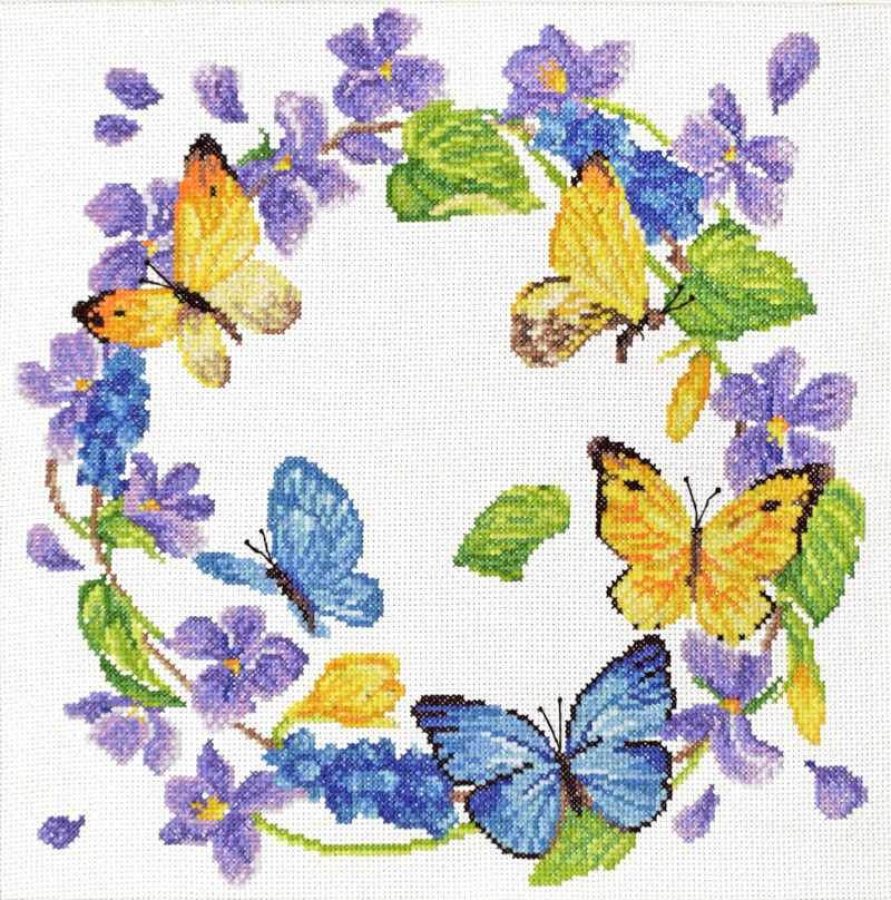 Siuvinėjimo kryželiu rinkinys SUMMER WREATH 29.2x30 cm